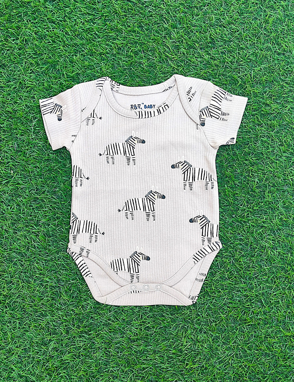 ROMPERS-SHORT SLEEVE-ZEBRA